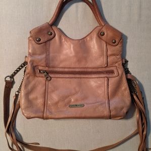 Lucky Brand Camel Handbag Shoulder Bag Tassels